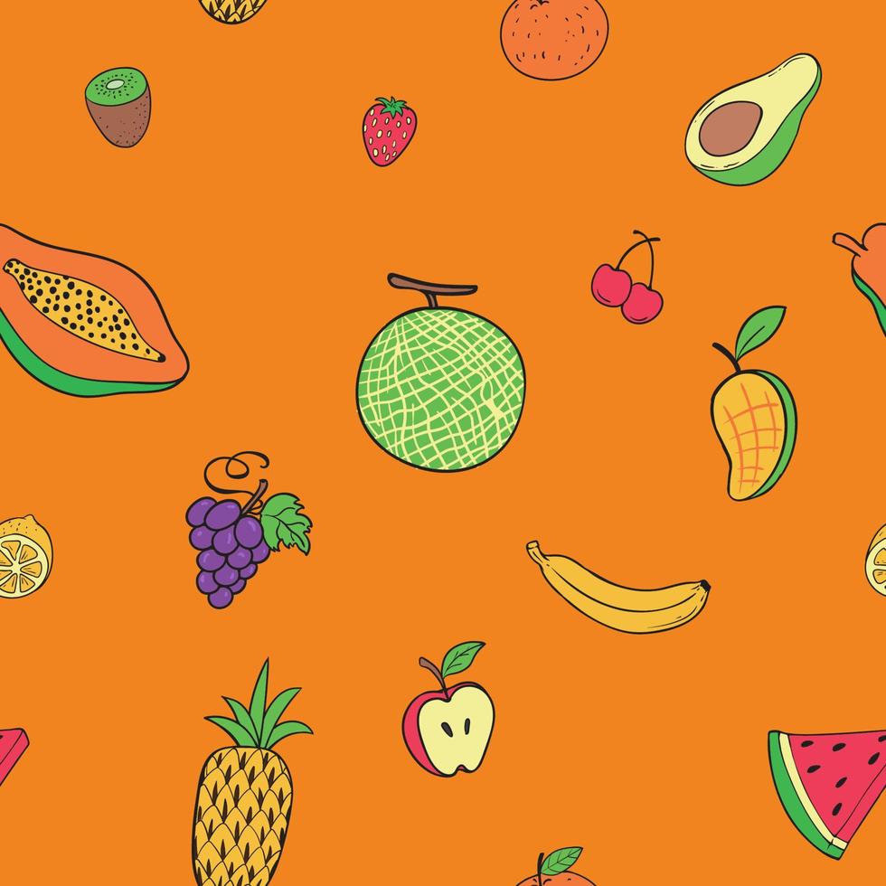 Früchte Musterdesign Hintergrund vektor