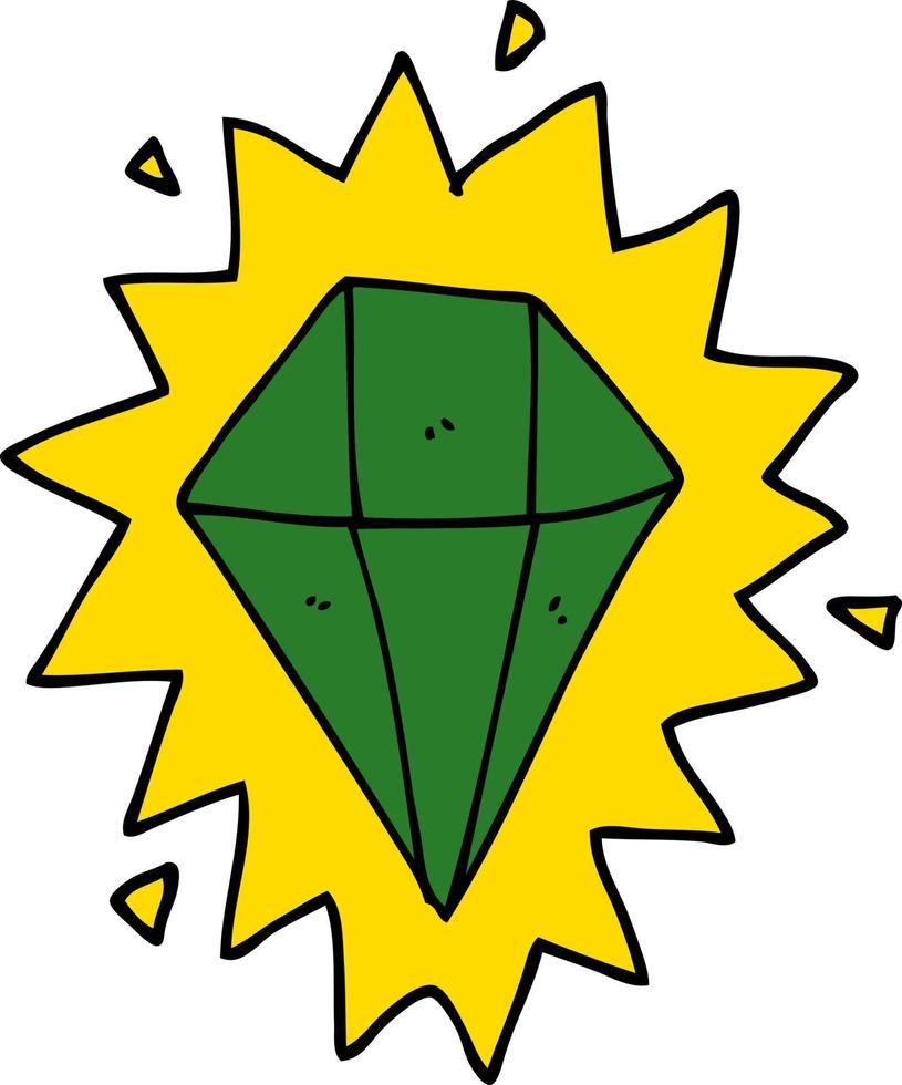 Gekritzel-Cartoon-Diamant vektor