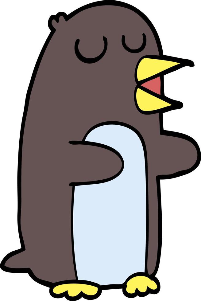 klotter karaktär tecknad serie pingvin vektor
