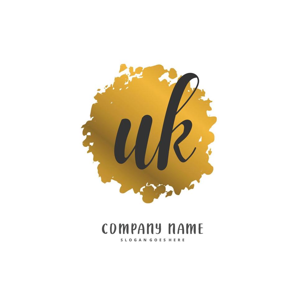 uk initiale handschrift und signatur-logo-design mit kreis. schönes design handgeschriebenes logo für mode, team, hochzeit, luxuslogo. vektor