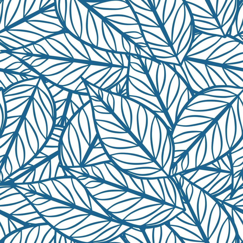 blå botanisk abstrakt lövverk mönster vektor