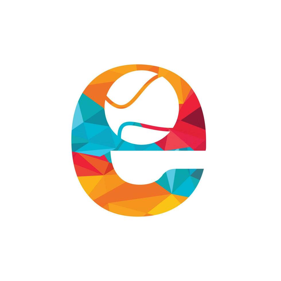 Buchstabe e Tennis-Vektor-Logo-Design. Vektordesign-Vorlagenelemente für Ihr Sportteam oder Ihre Corporate Identity. vektor
