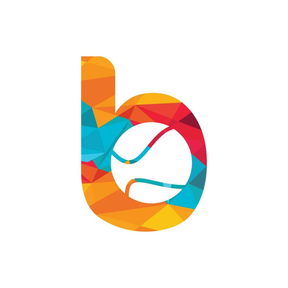 Buchstabe b Tennis-Vektor-Logo-Design. Vektordesign-Vorlagenelemente für Ihr Sportteam oder Ihre Corporate Identity. vektor