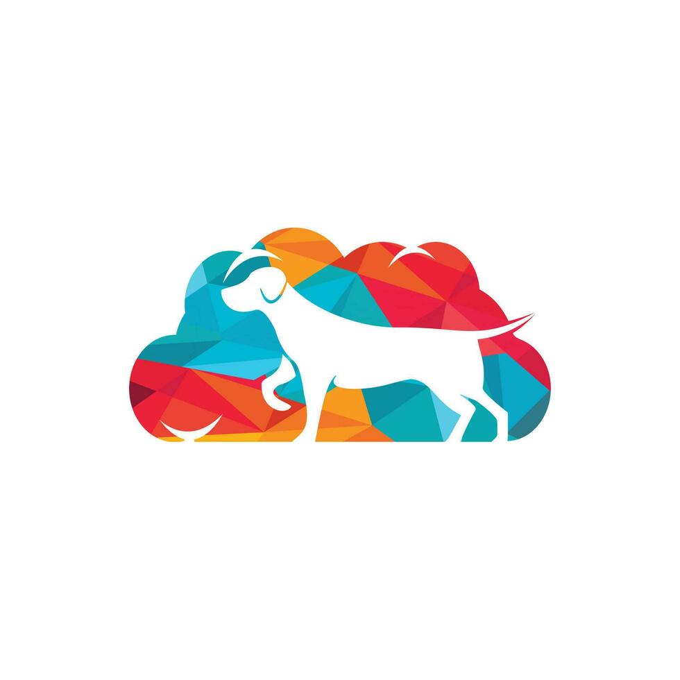 Hund und Cloud-Symbol-Logo-Design-Vektor-Illustration. Veterinär-Vektor-Logo-Design-Vorlage. vektor