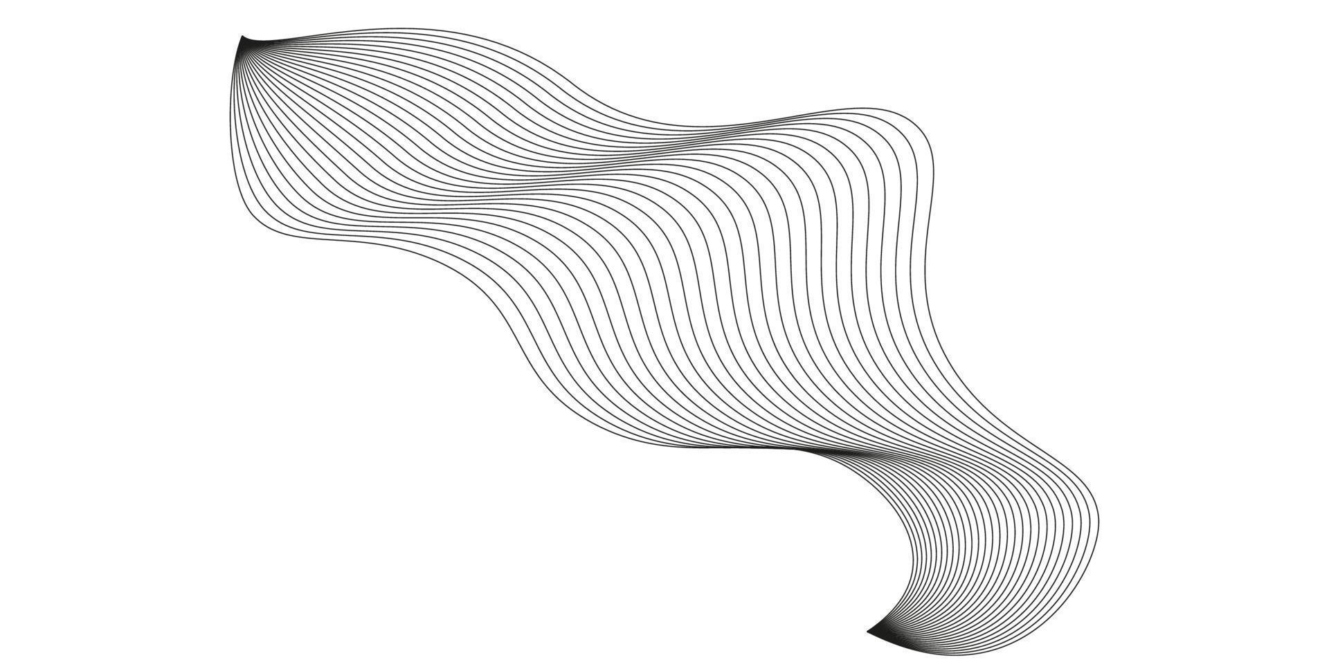 gewellte abstrakte Streifen. geschwungene Linienvektorelemente für Musikdesign. digitaler Sound-Equalizer. vektor