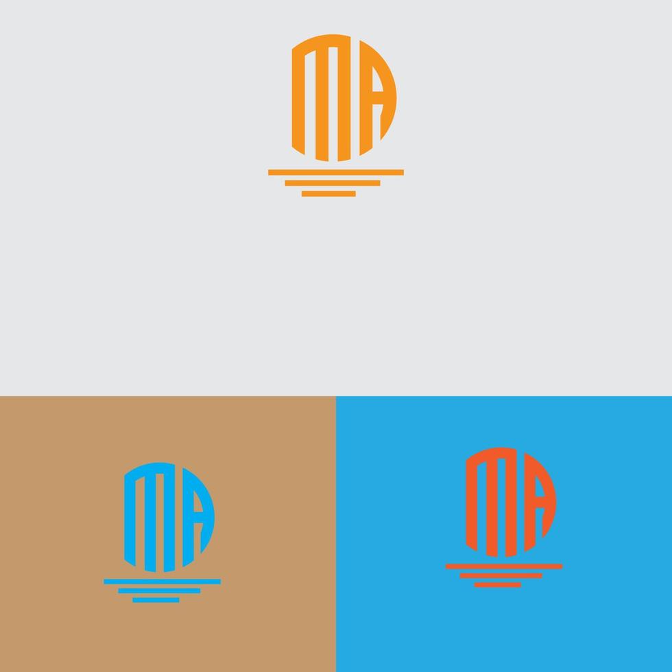 kreativer MA-Logo-Designvektor vektor