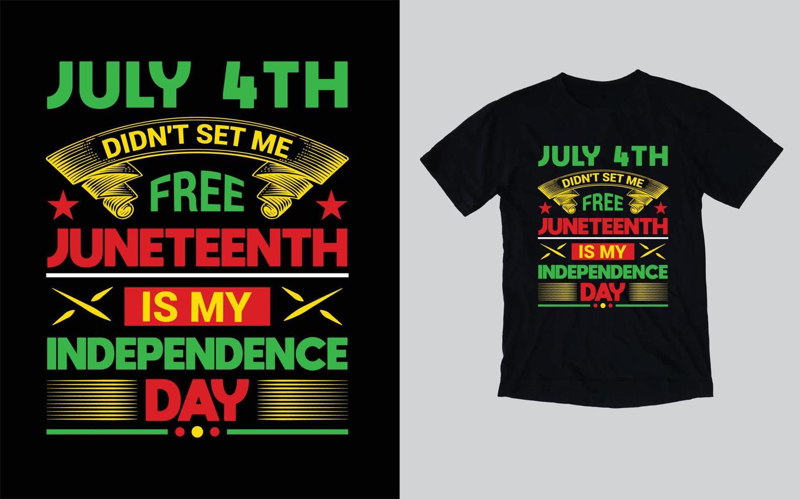 juni typografi t-shirt design, juni firande, Lycklig juni dag, svart historia vektor