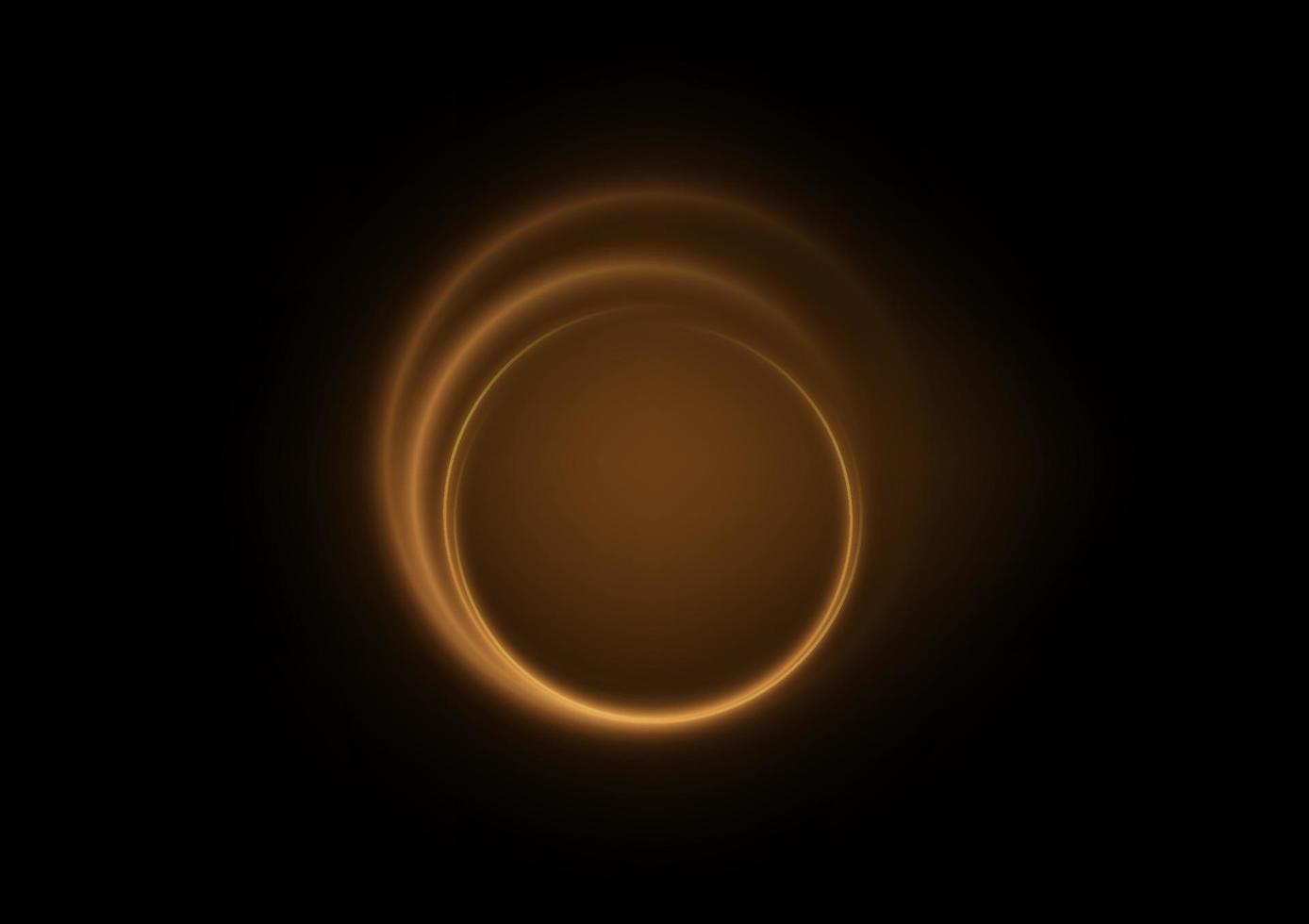 guld cirkel ringa ljus effekt på svart bakgrund vektor