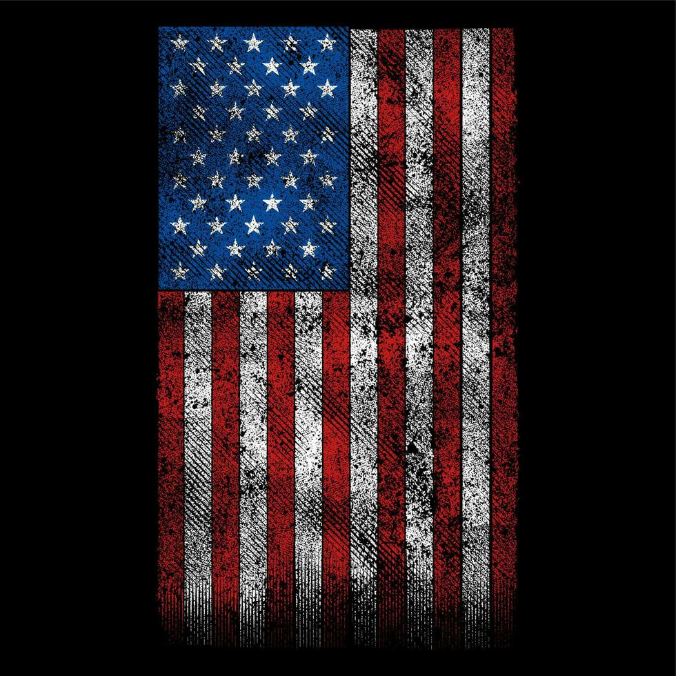 grunge USA flagga vektor design.