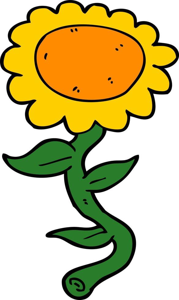 Gekritzel-Cartoon-Sonnenblume vektor