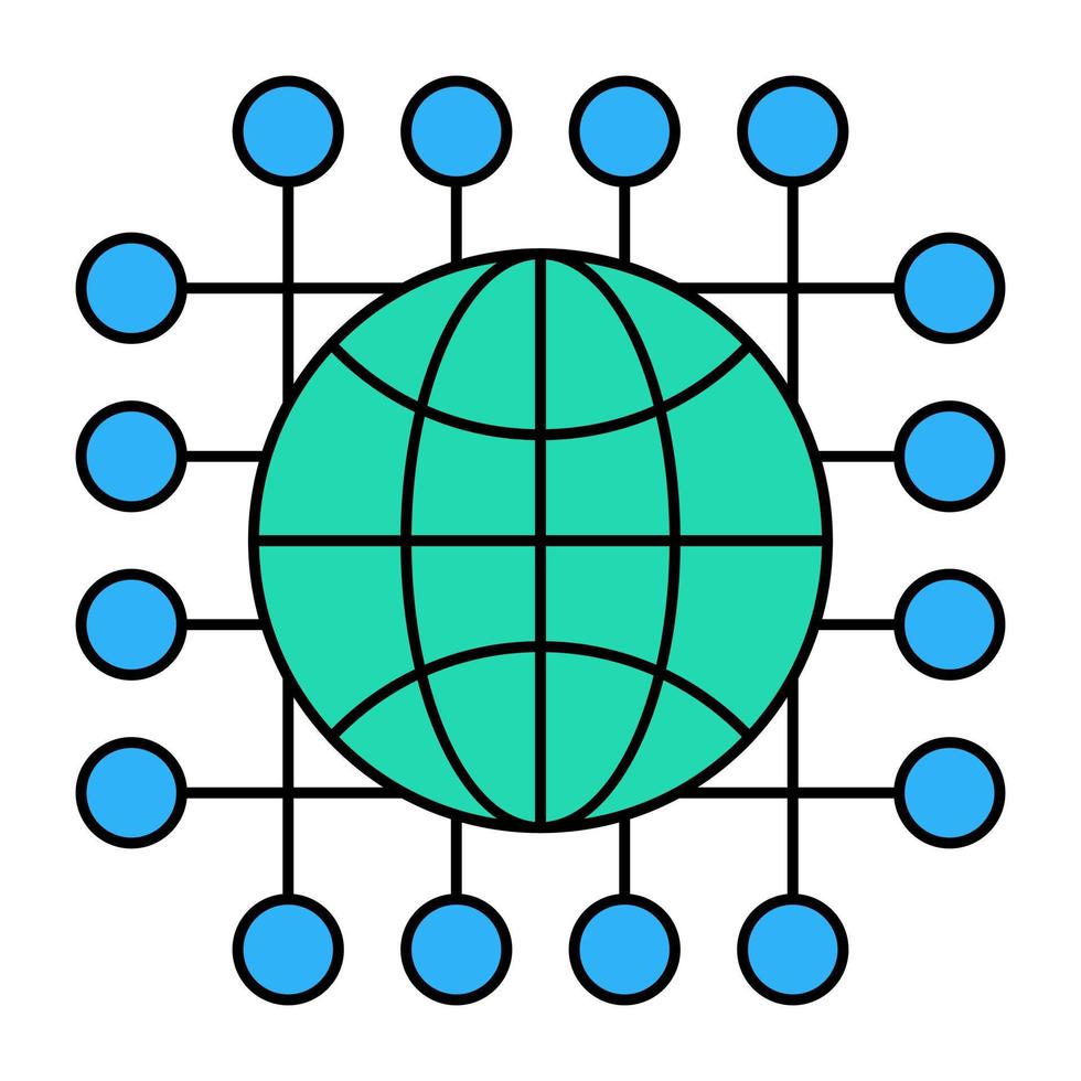 editierbare Designikone des globalen Netzwerks vektor