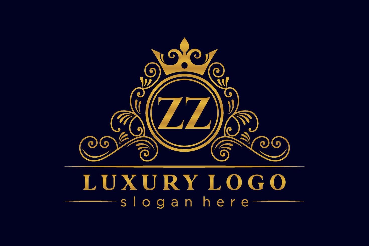 zz anfangsbuchstabe gold kalligrafisch feminin floral handgezeichnet heraldisch monogramm antik vintage stil luxus logo design premium vektor