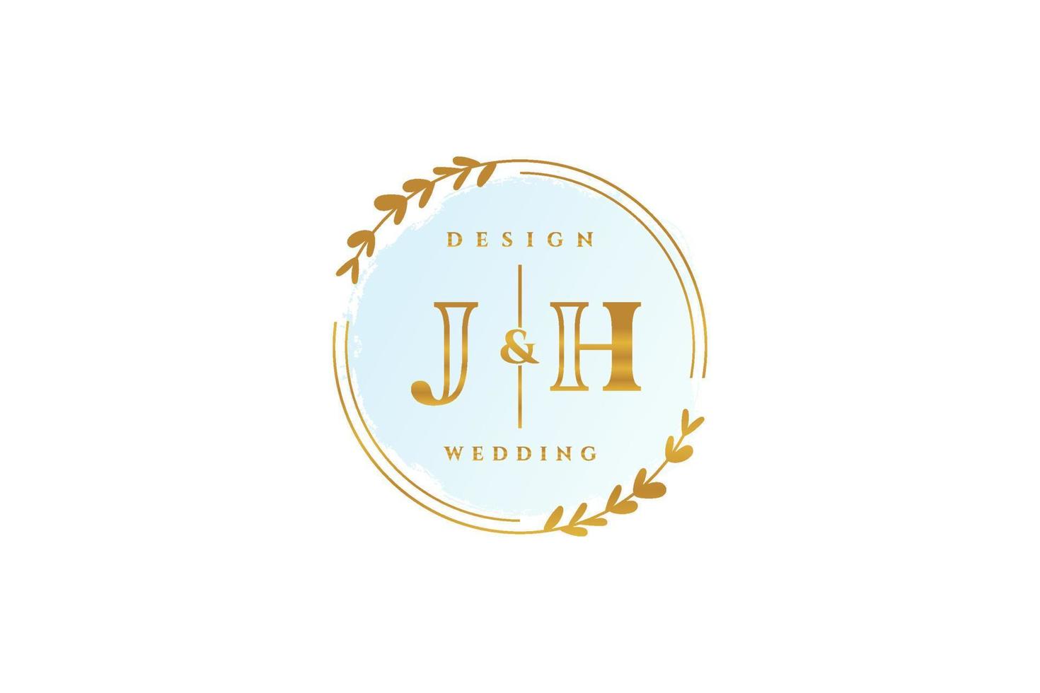 första J H skönhet monogram och elegant logotyp design handstil logotyp av första signatur, bröllop, mode, blommig och botanisk med kreativ mall. vektor