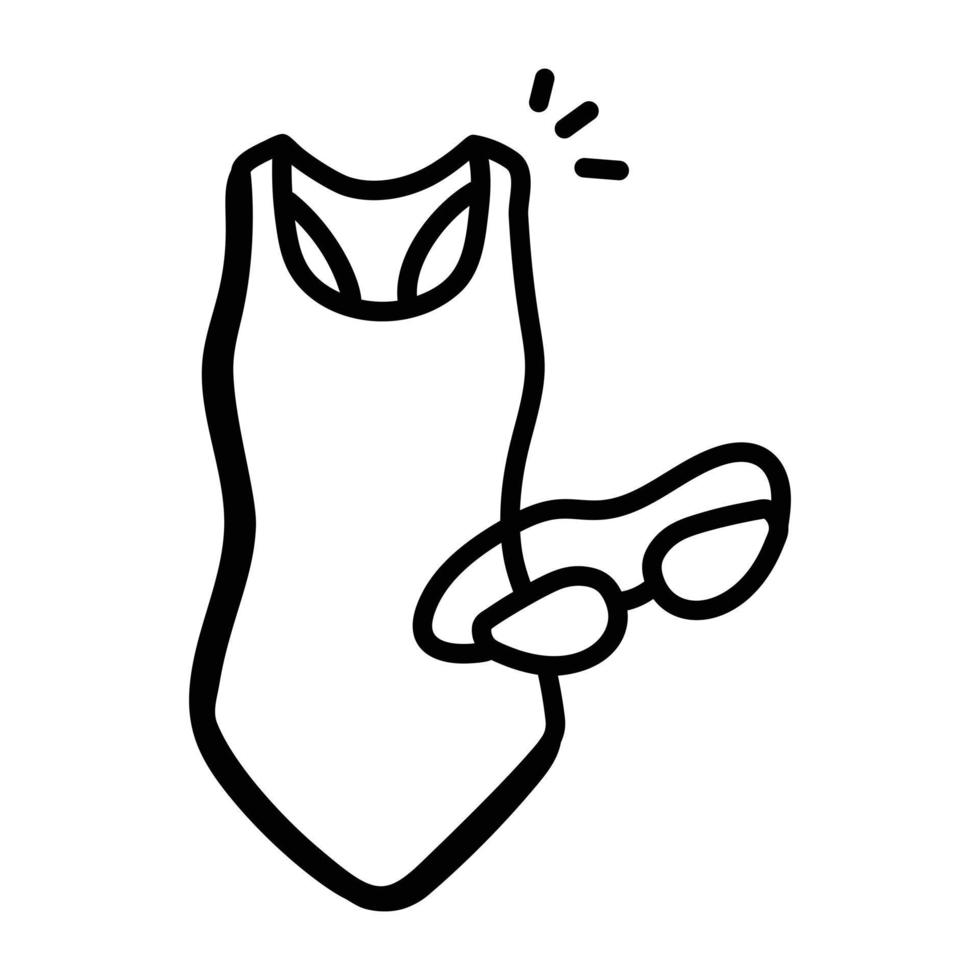Badeanzug handgezeichnetes Symbol, Premium-Download vektor