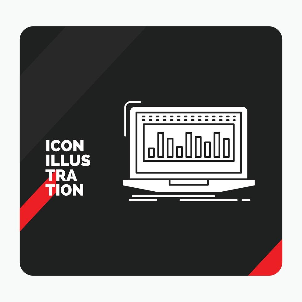 röd och svart kreativ presentation bakgrund för data. finansiell. index. övervakning. stock glyf ikon vektor