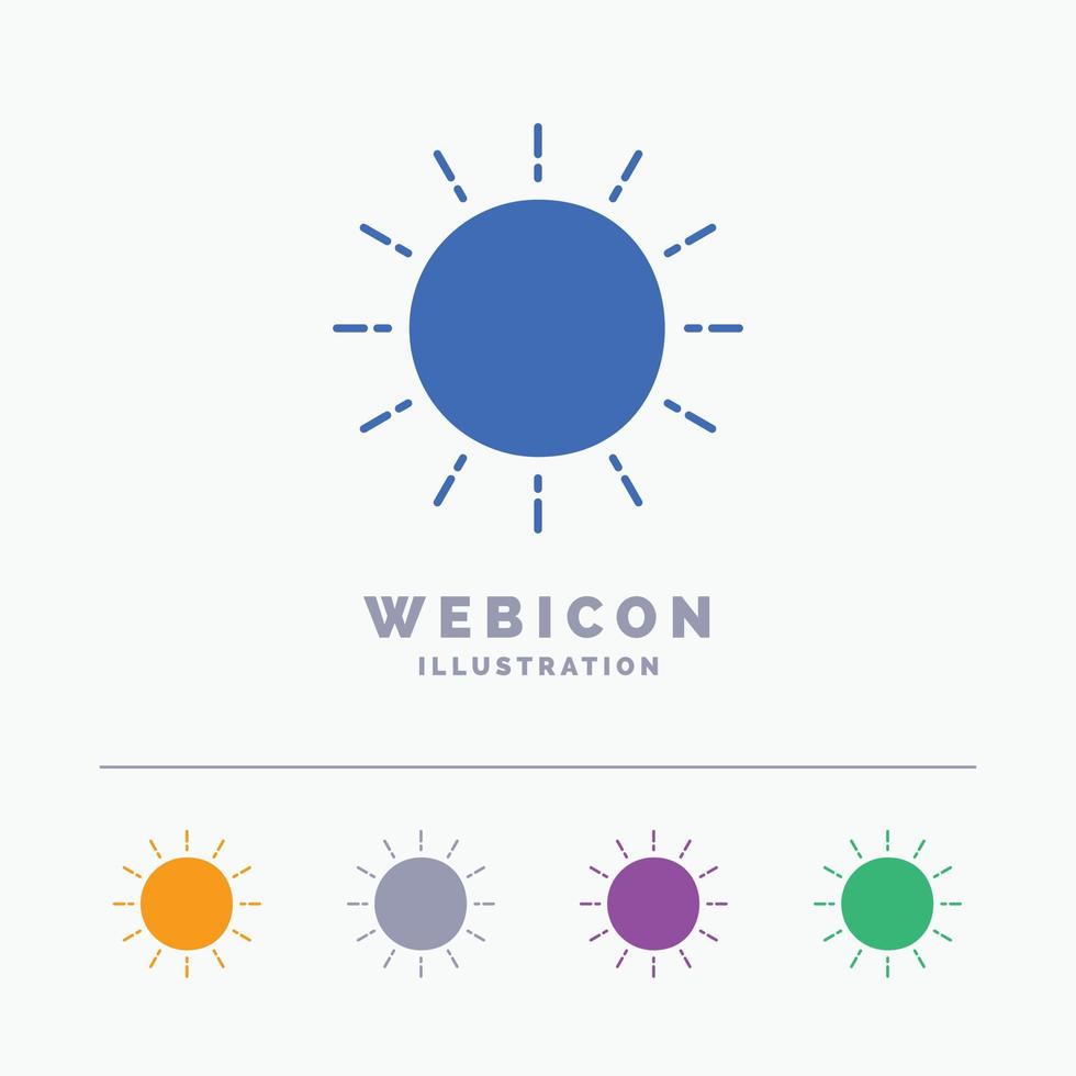 Sonne. Wetter. Sonnenuntergang. Sonnenaufgang. sommer 5 farbe glyph web icon vorlage isoliert auf weiß. Vektor-Illustration vektor