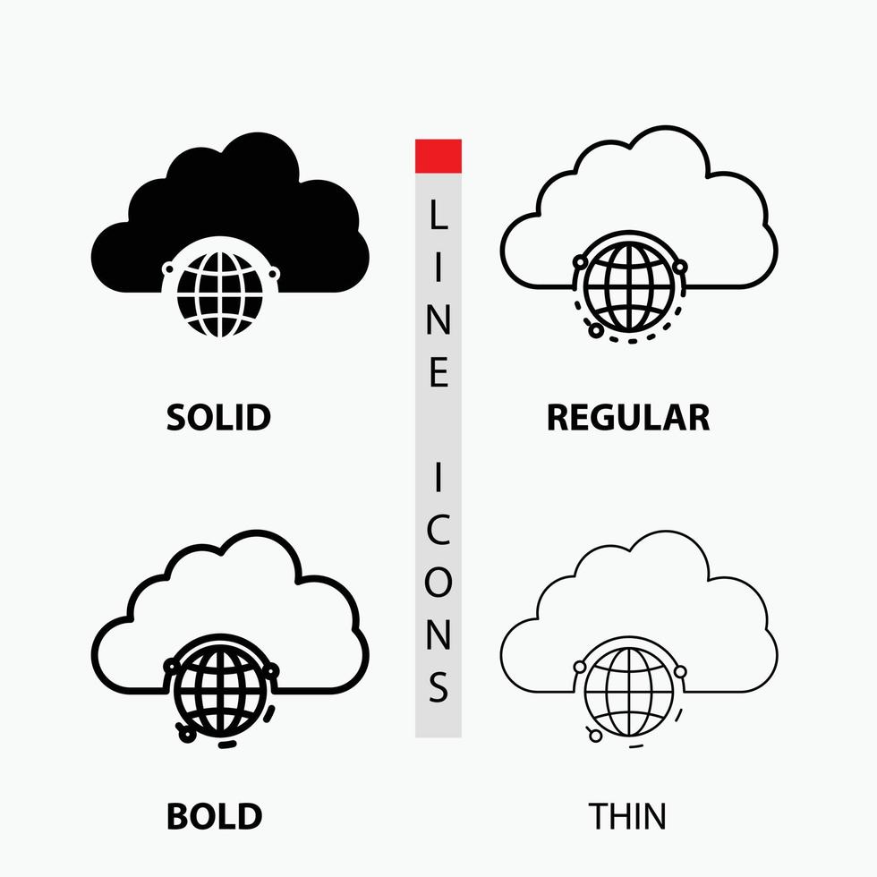 Netzwerk. Stadt. Globus. Hub. Infrastruktur-Symbol in dünn. regulär. fette Linie und Glyphenstil. Vektor-Illustration vektor