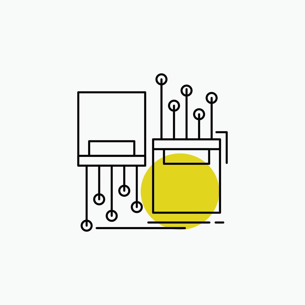 Digital. Faser. elektronisch. Fahrbahn. Kabelleitungssymbol vektor