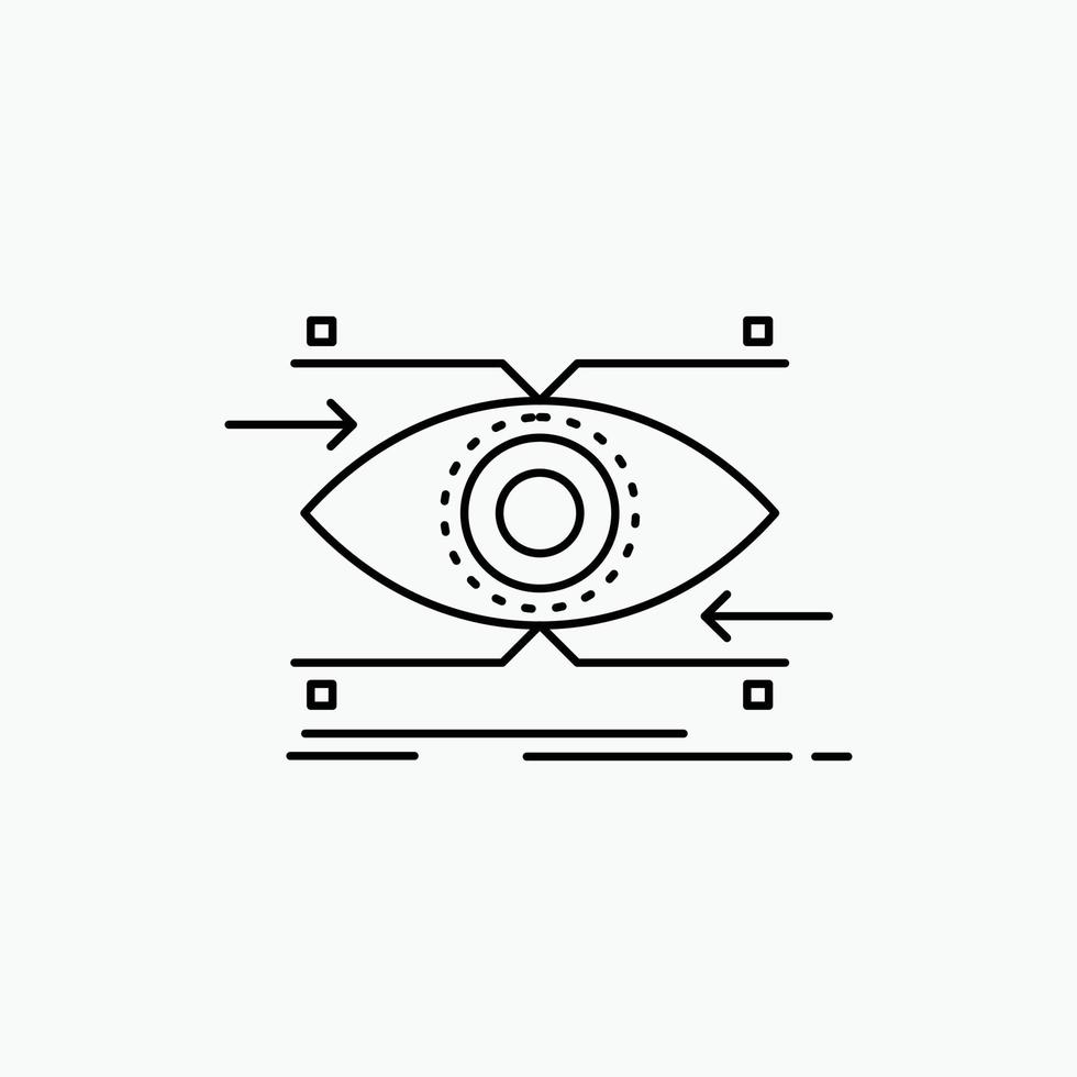 Aufmerksamkeit. Auge. Fokus. suchen. Symbol für die Sichtlinie. vektor isolierte illustration