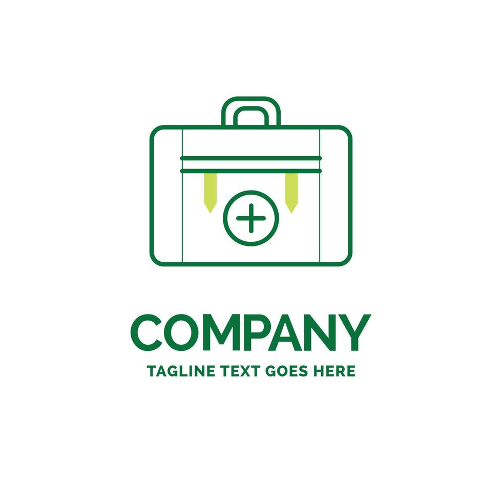 Tasche. Camping. die Gesundheit. wandern. flache Business-Logo-Vorlage für Gepäck. kreatives grünes markendesign. vektor