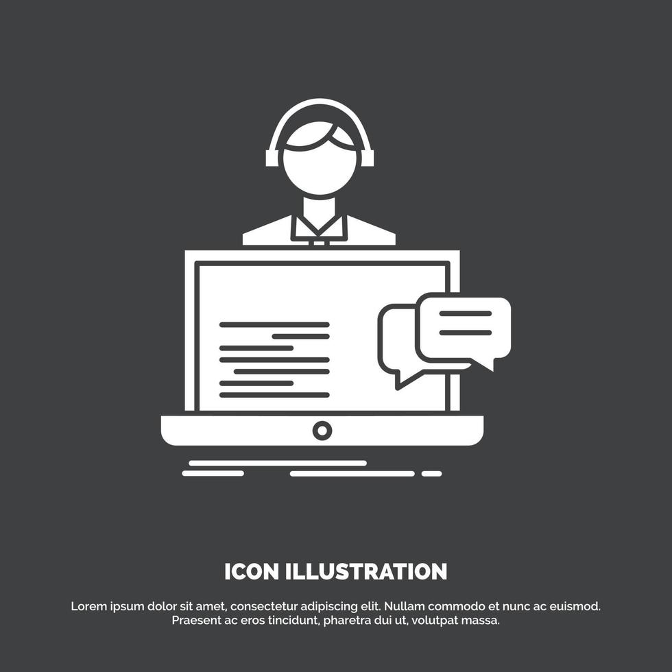 Unterstützung. Plaudern. Kunde. Service. Hilfe-Symbol. Glyphenvektorsymbol für ui und ux. Website oder mobile Anwendung vektor