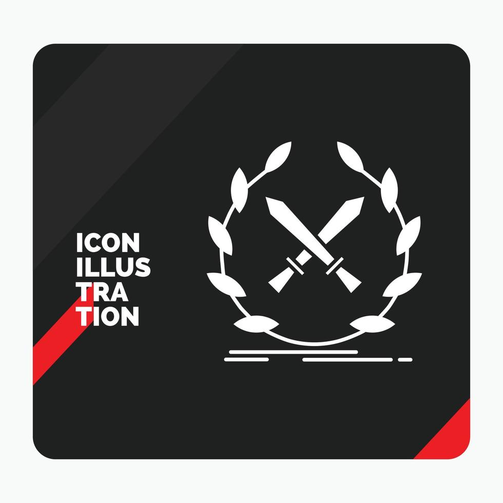 röd och svart kreativ presentation bakgrund för slåss. emblem. spel. märka. svärd glyf ikon vektor