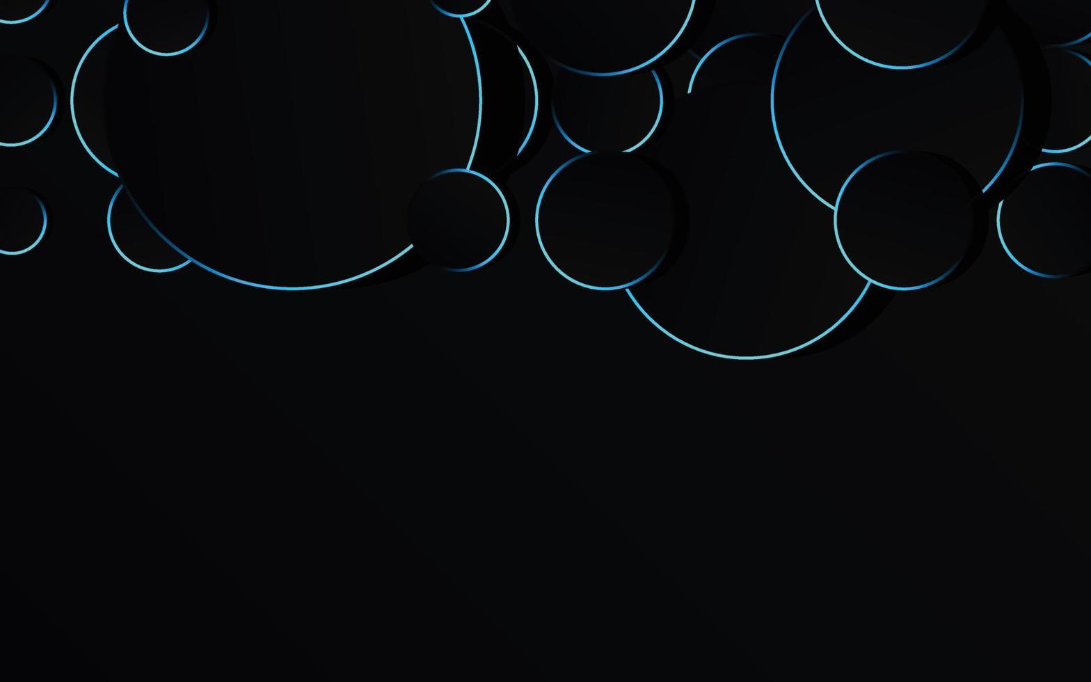 abstrakter blauer Kreis auf schwarzer Hintergrundtechnologie vektor