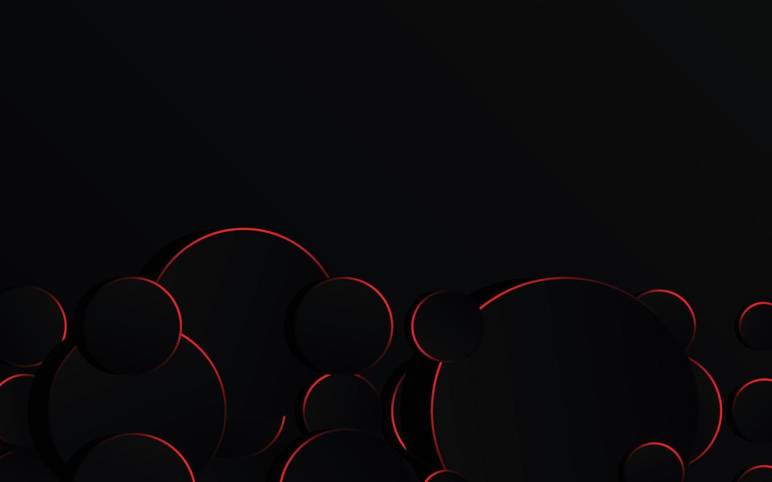 abstrakter roter Kreis auf schwarzer Hintergrundtechnologie vektor