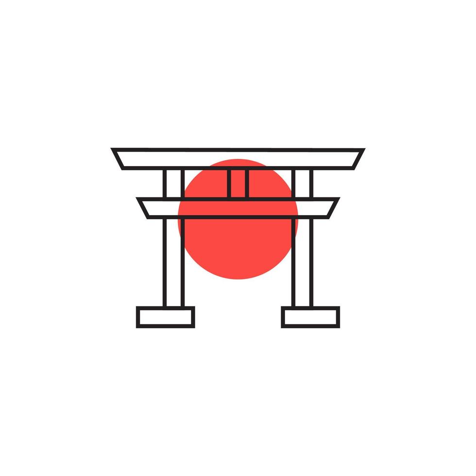 Tor Japan Vektor Icon Design Illustration