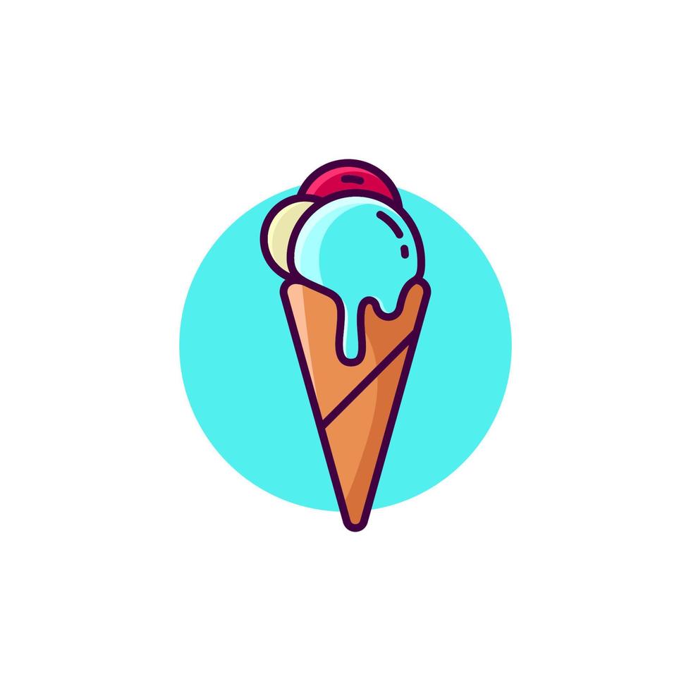 Eiscreme-Vektor-Icon-Design-Illustration vektor