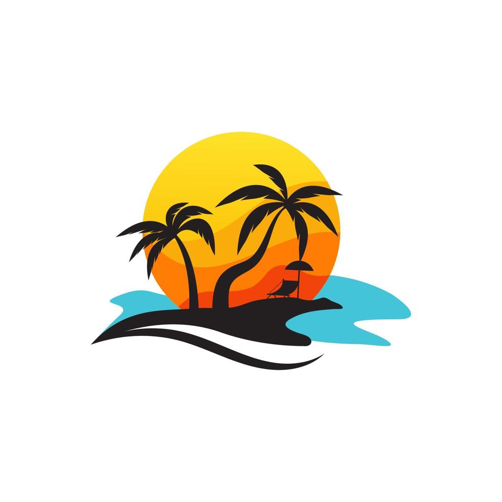 Sommer Strand Vektor Icon Design Illustration