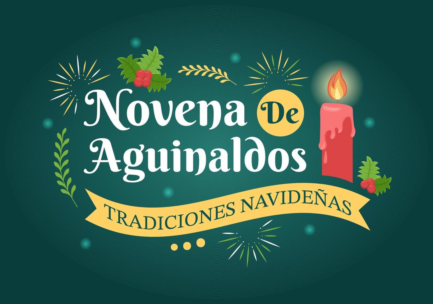 novena de aguinaldos feiertagstradition in kolumbien für familien, um zu weihnachten in flachen handgezeichneten vorlagenillustrationen der karikatur zusammenzukommen vektor
