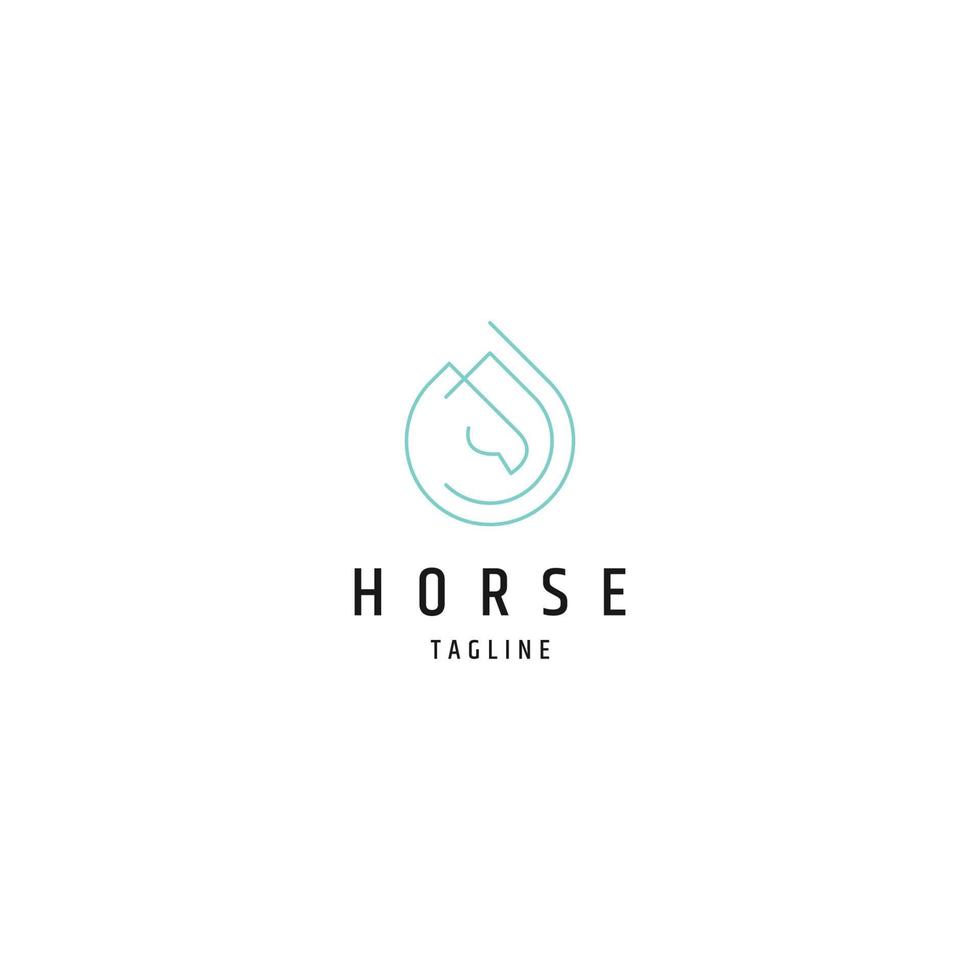 flacher Vektor der Designvorlage für das Logo-Icon der Pferdelinie
