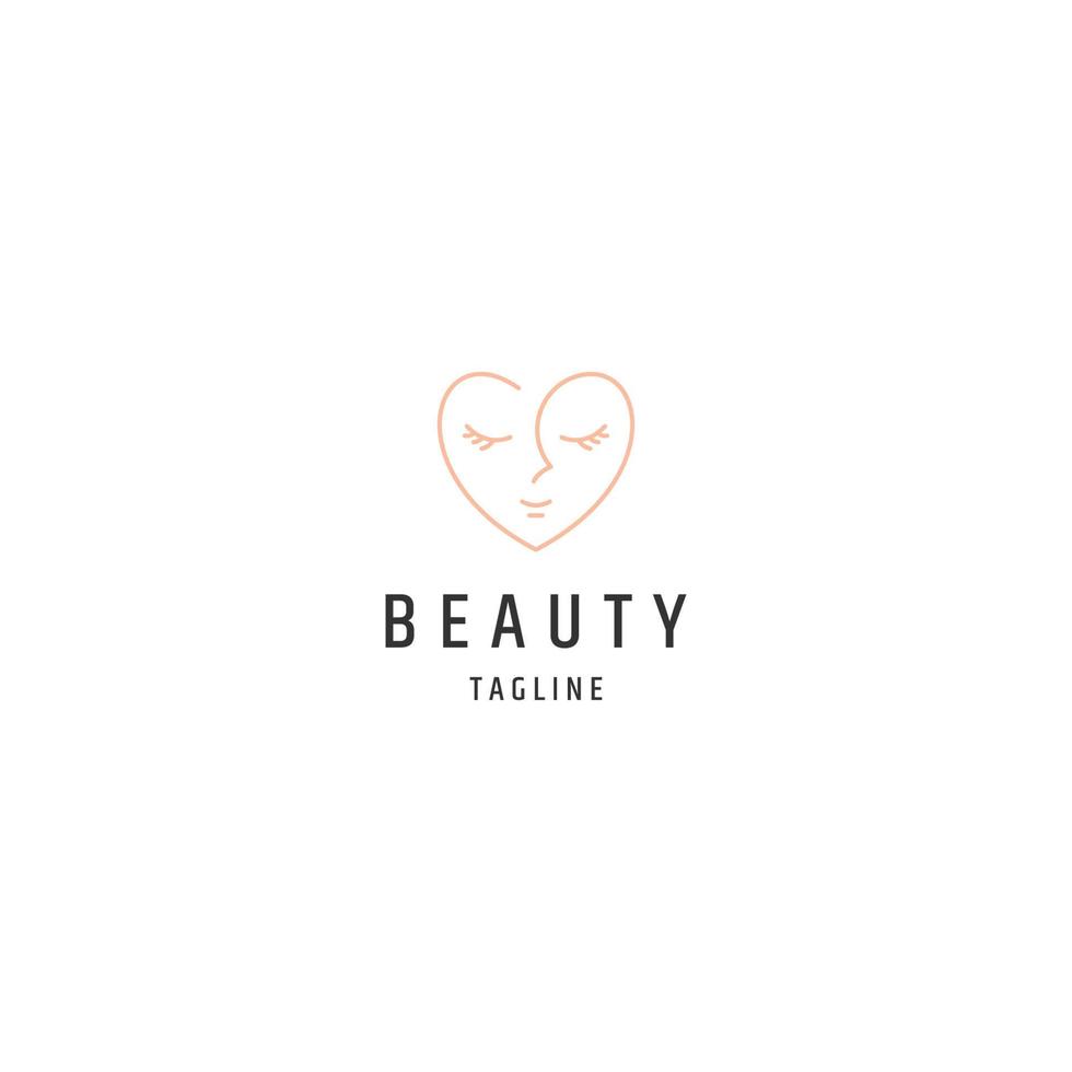 drottning skönhet linje logotyp ikon design mall vektor