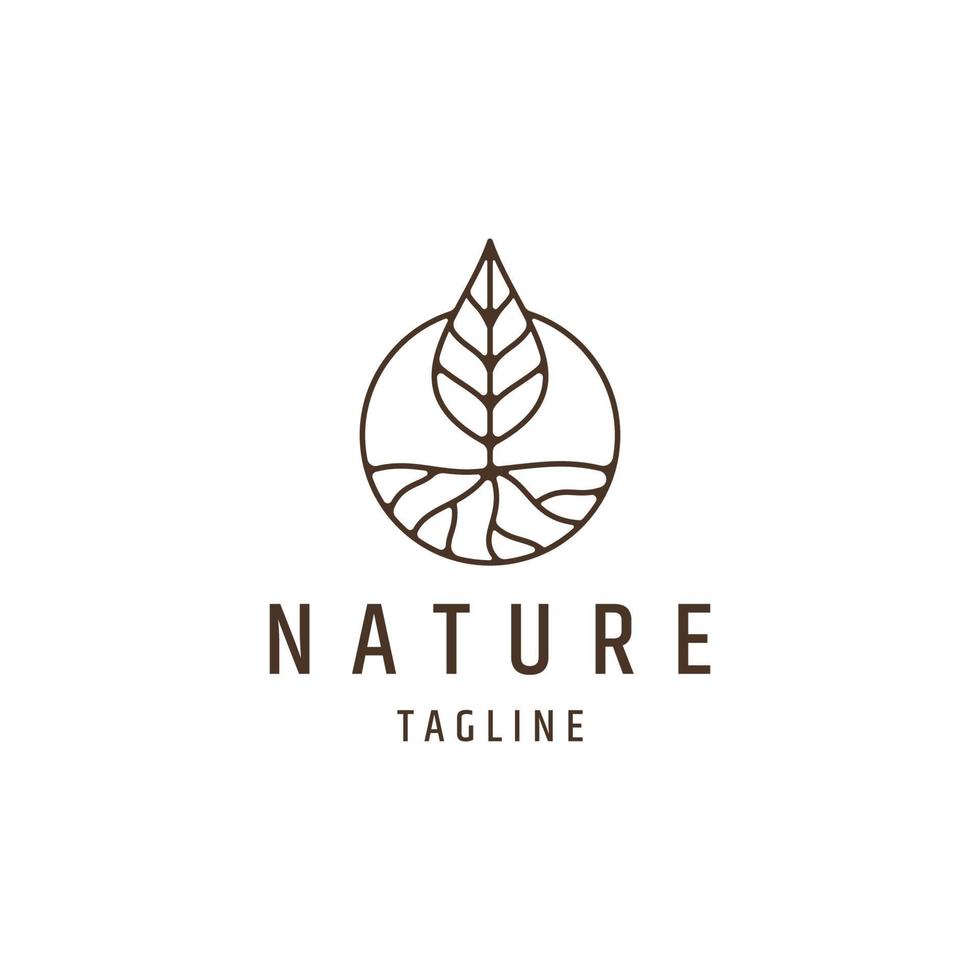 natur blomma linje logotyp ikon formgivningsmall platt vektor
