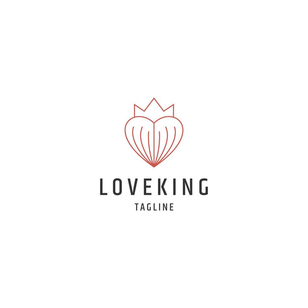 Liebe König Linie Logo Symbol Design Vorlage flachen Vektor