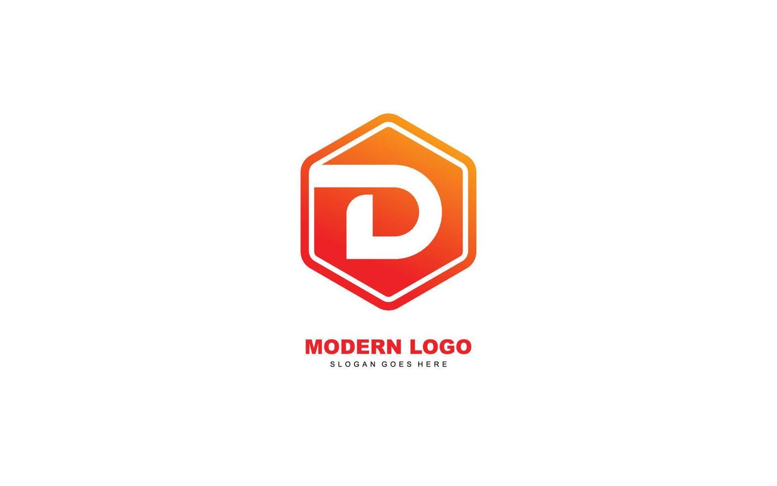 d logotyp form för identitet. brev mall vektor illustration för din varumärke.