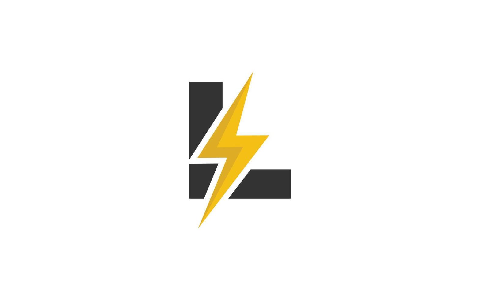 l Logo-Energievektor für Identitätsunternehmen. Anfangsbuchstabe Thunder Template Vector Illustration für Ihre Marke.