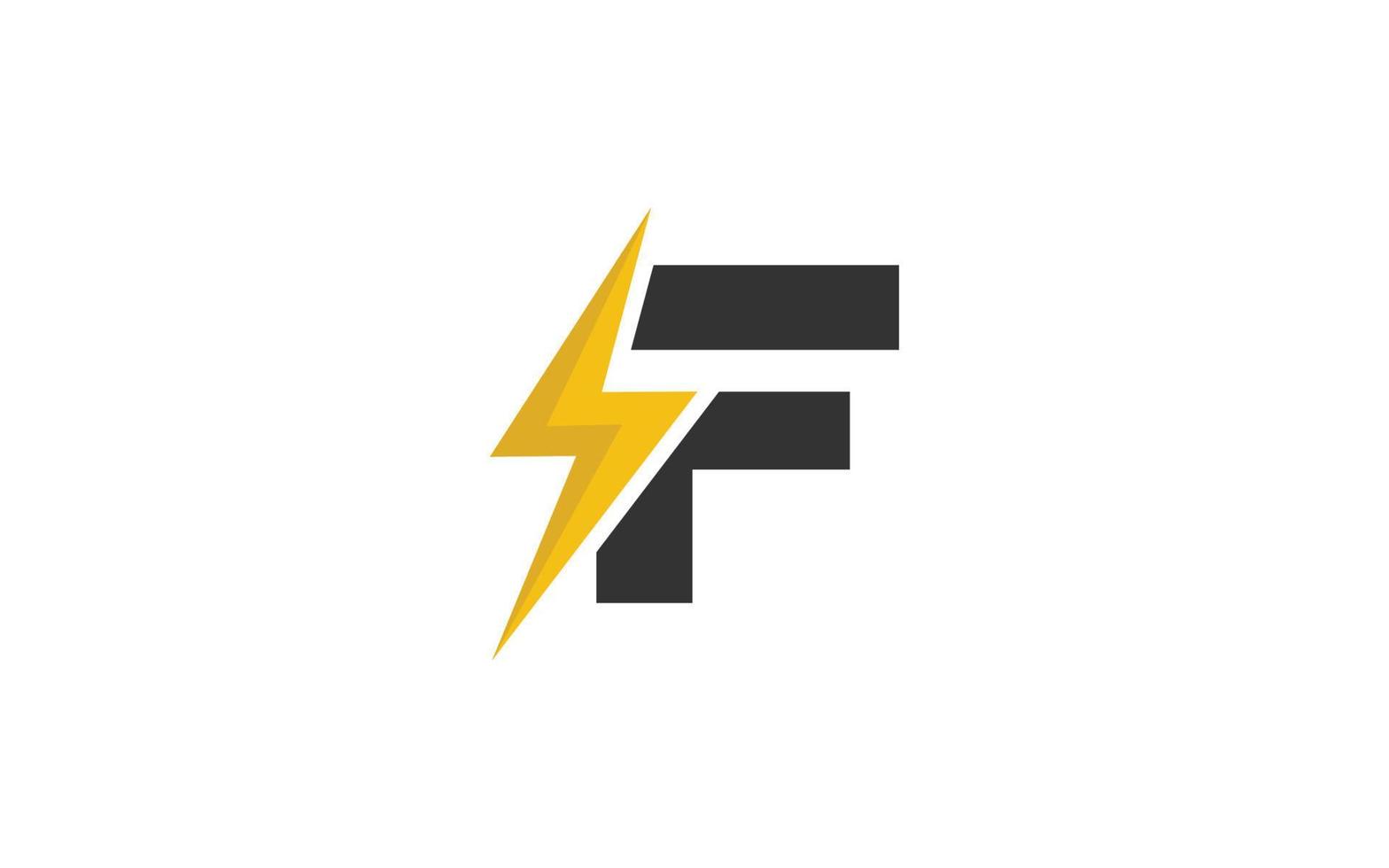 f-Logo-Energievektor für Identitätsunternehmen. Anfangsbuchstabe Thunder Template Vector Illustration für Ihre Marke.