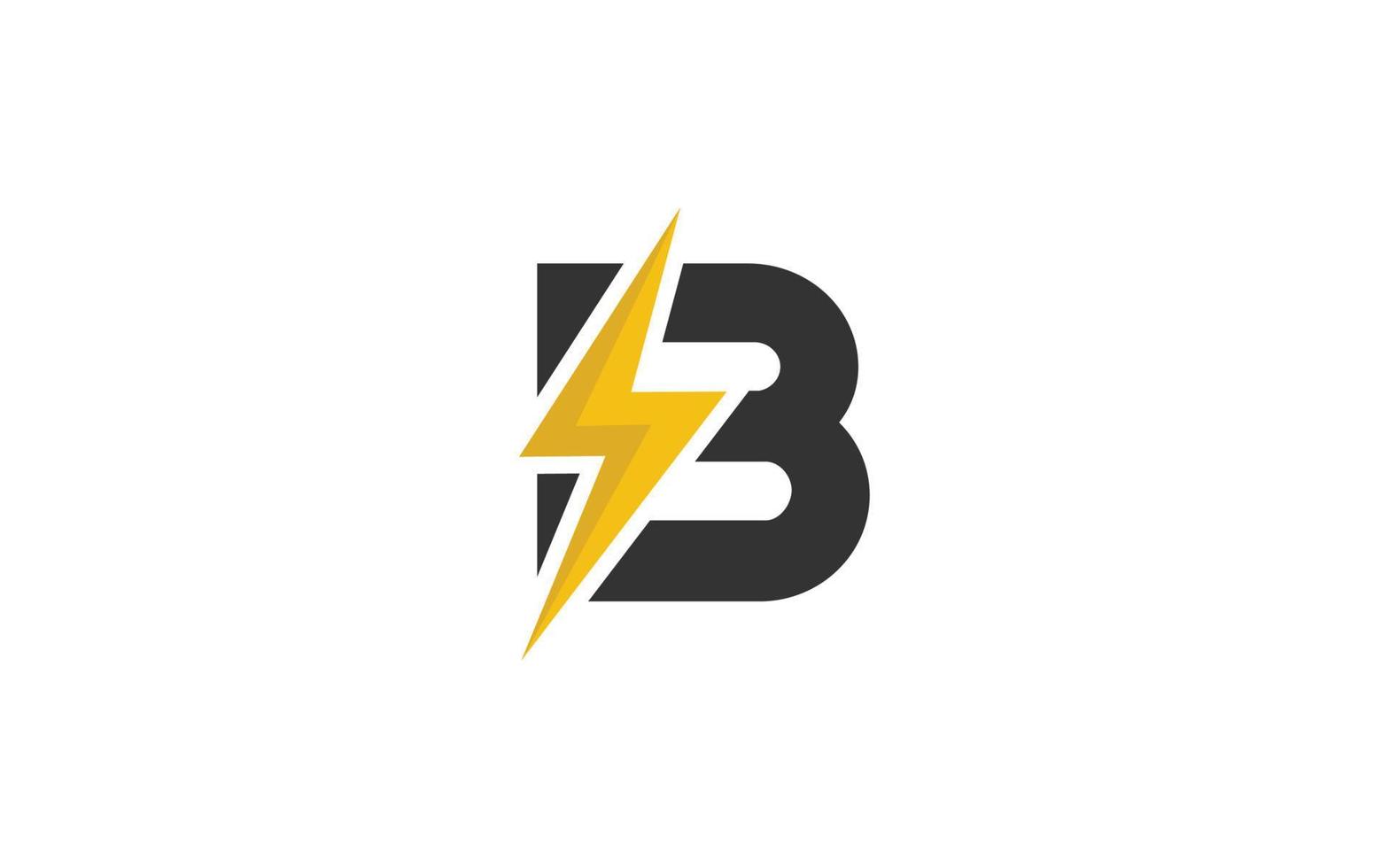 b-Logo-Energievektor für Identitätsunternehmen. Anfangsbuchstabe Thunder Template Vector Illustration für Ihre Marke.