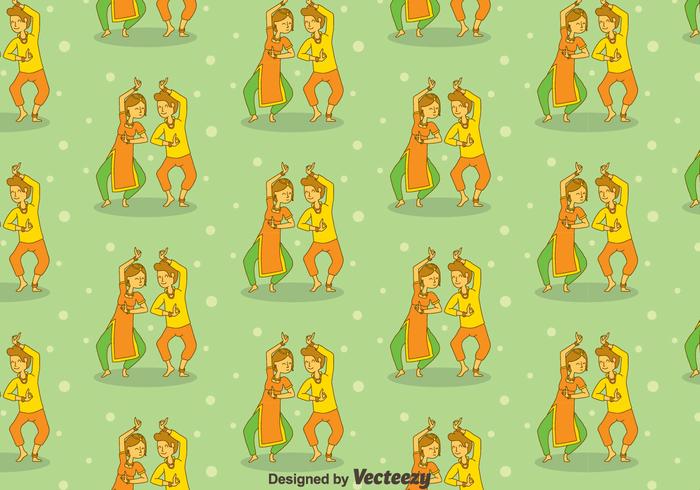 Tecknad Bollywood Dance Seamless Pattern vektor