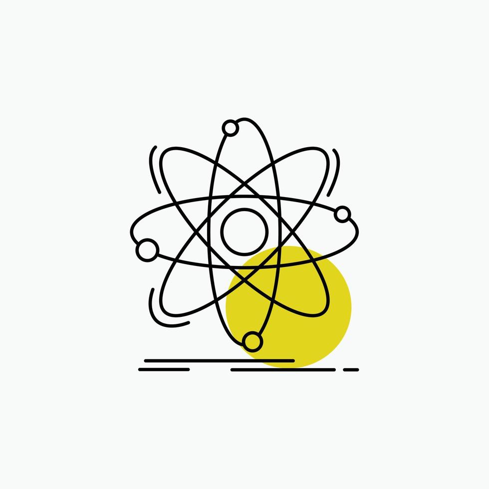 atom. vetenskap. kemi. fysik. kärn linje ikon vektor