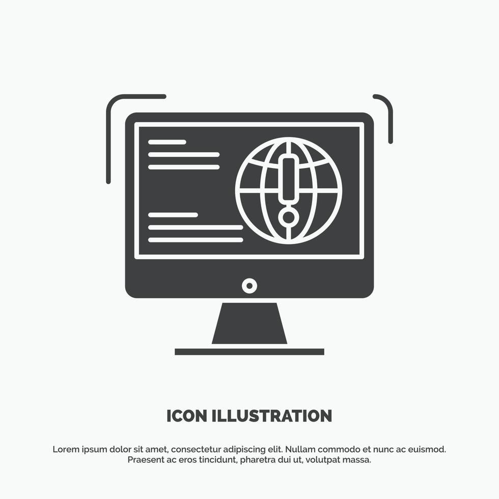 Information. Inhalt. Entwicklung. Webseite. Web-Symbol. Glyphenvektor graues Symbol für ui und ux. Website oder mobile Anwendung vektor