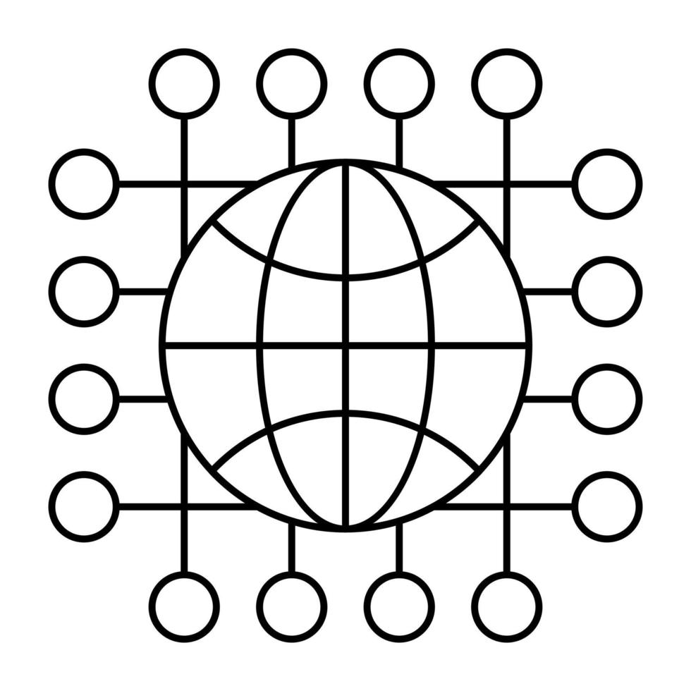 redigerbar designikon för globalt nätverk vektor