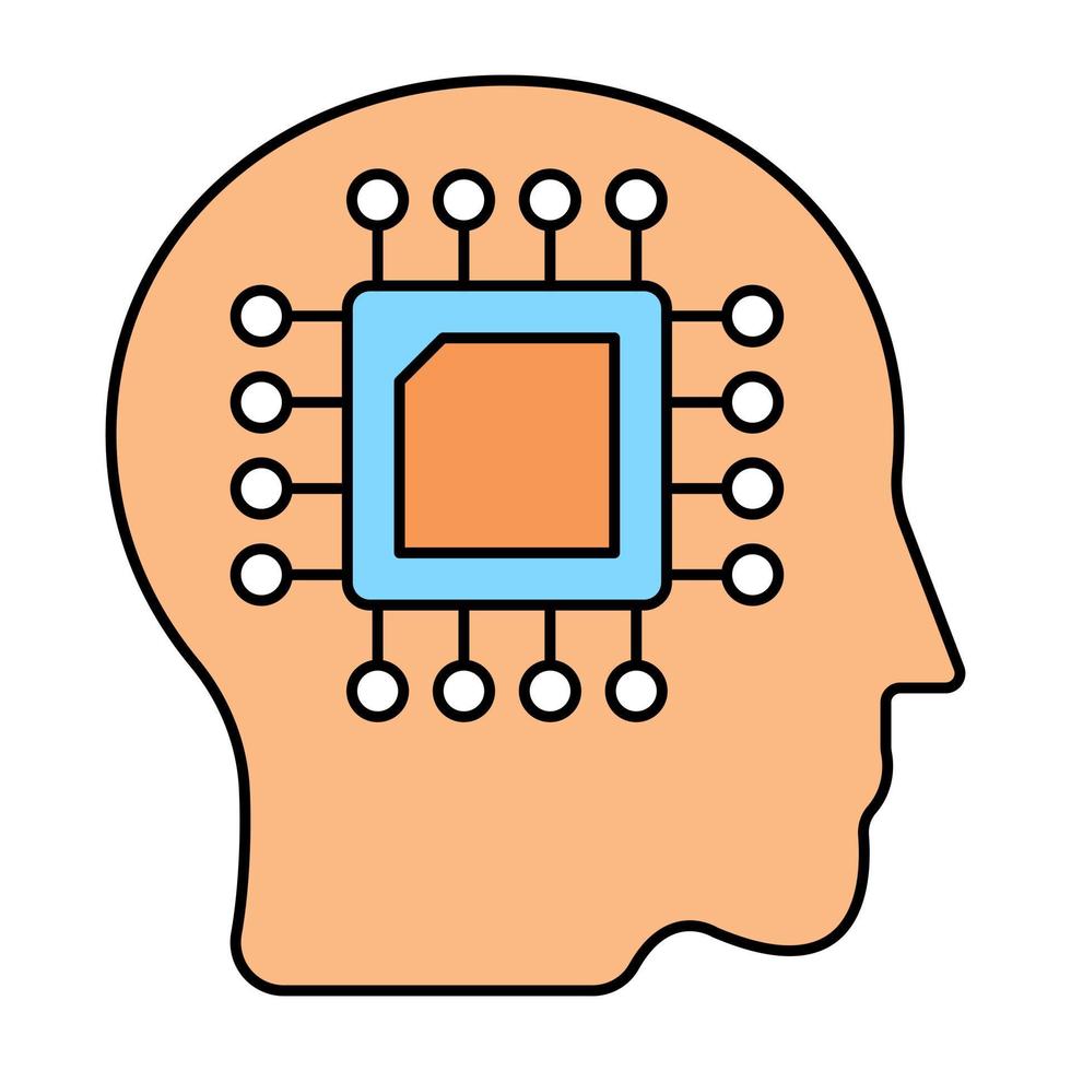 en perfekt design vektor av hjärna processor