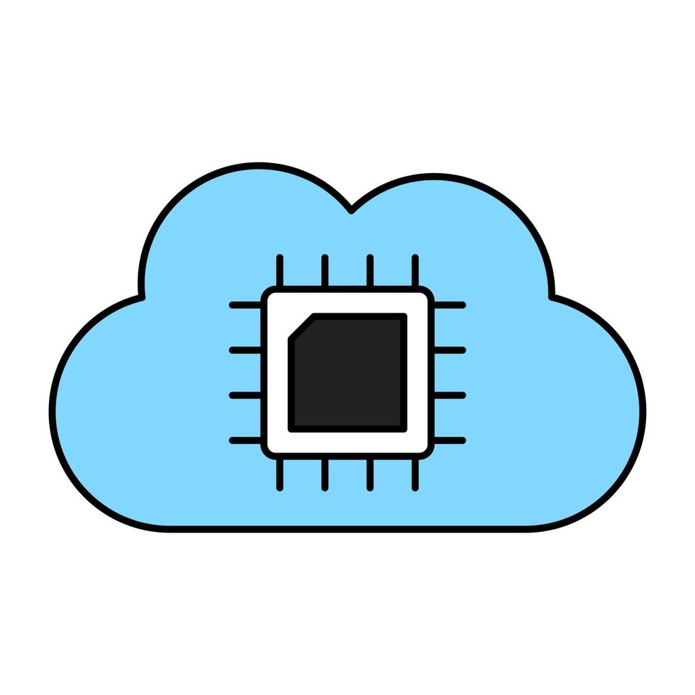 ein perfekter Designvektor des Wolkenmikrochips vektor