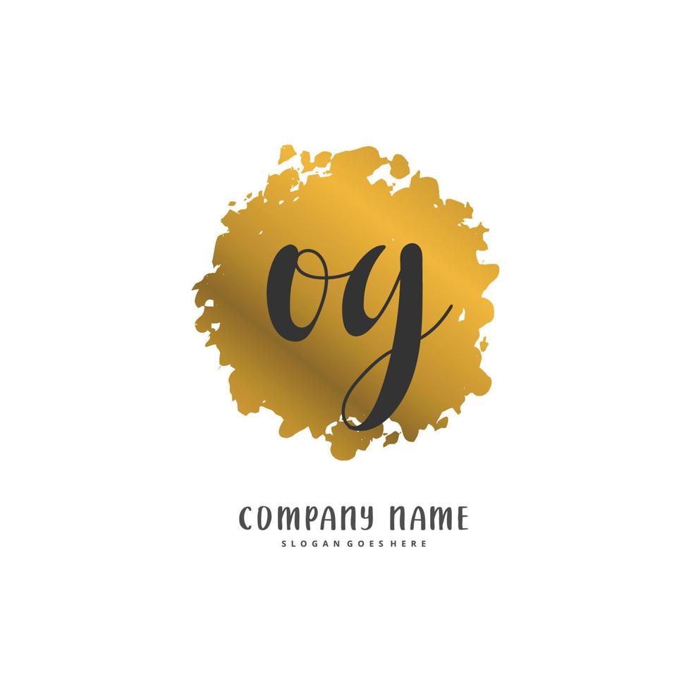 og Anfangshandschrift und Signatur-Logo-Design mit Kreis. schönes design handgeschriebenes logo für mode, team, hochzeit, luxuslogo. vektor