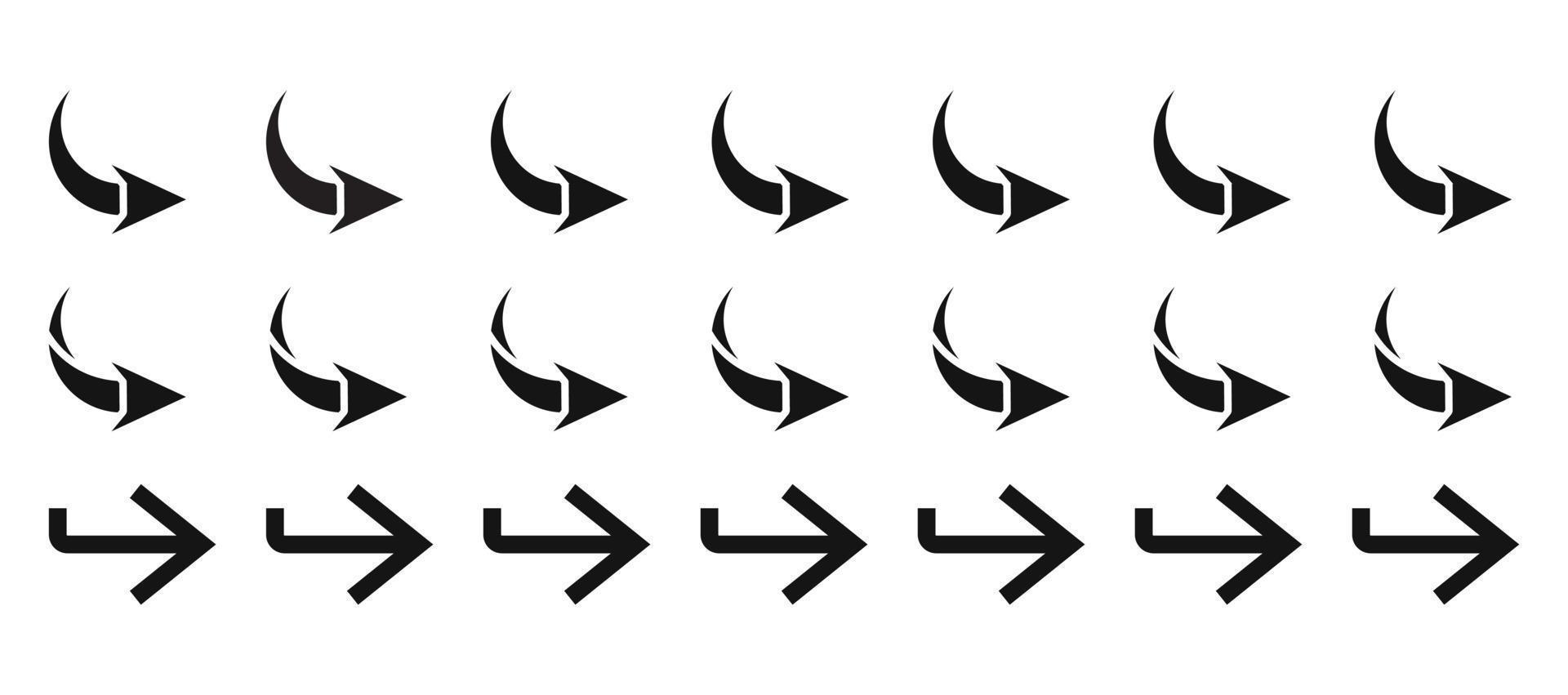 platt vektor ikon en pilar tecken, pil symbol uppsättning för appar eller webbplatser