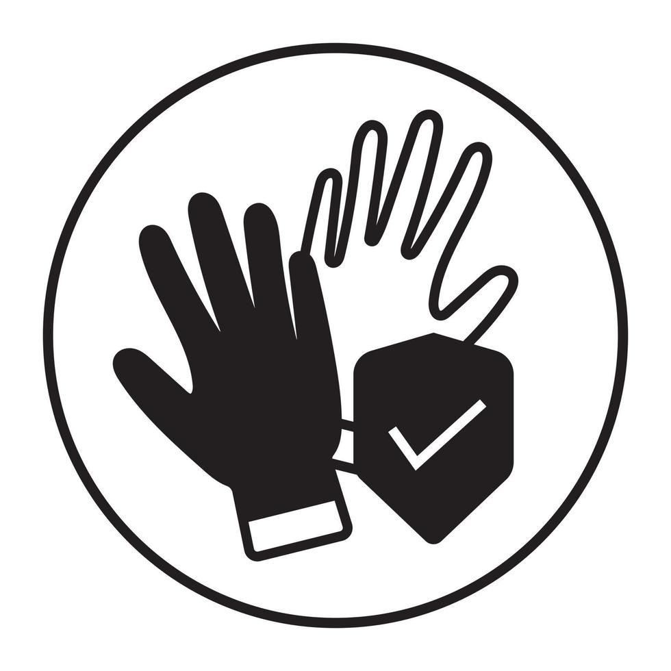 hand skydd platt ikon med två handskar begrepp för appar eller webbplatser vektor