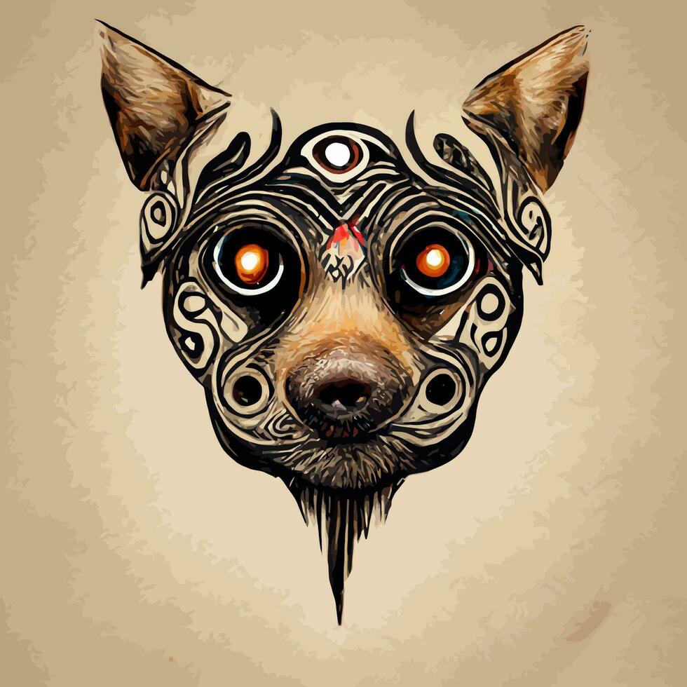 Vektorgrafik von Hundegesicht in der Hand zeichnen Mandala-Stil gut zum Bearbeiten und Anpassen vektor